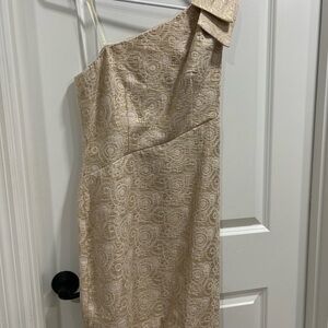 Elegant Beige One-Shoulder Dress